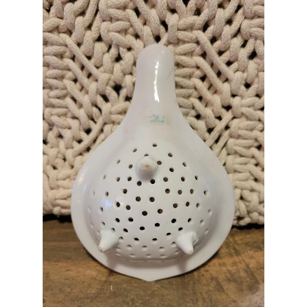 Antique Hand-Painted Porcelain Tea Strainer